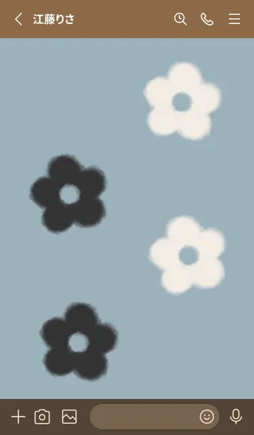 [LINE着せ替え] もこもこフラワー -ブルー- 02の画像2