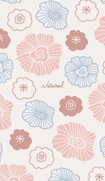 [LINE着せ替え] 花々 くすみピンクブラウン3の画像1