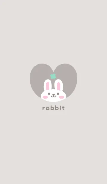 [LINE着せ替え] うさぎ3クローバー[グレージュ]の画像1