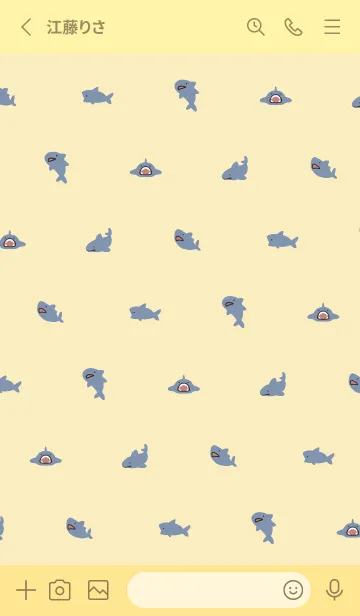 [LINE着せ替え] 黄色 : さめの着せ替えの画像2