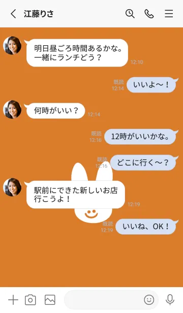 [LINE着せ替え] ホワイト ラビット 38の画像3