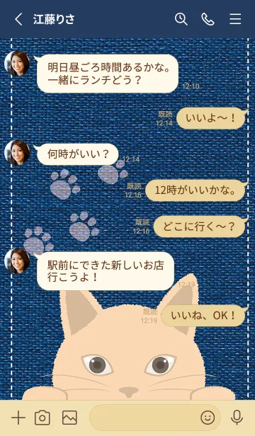 [LINE着せ替え] デニムキャット❤️の画像3