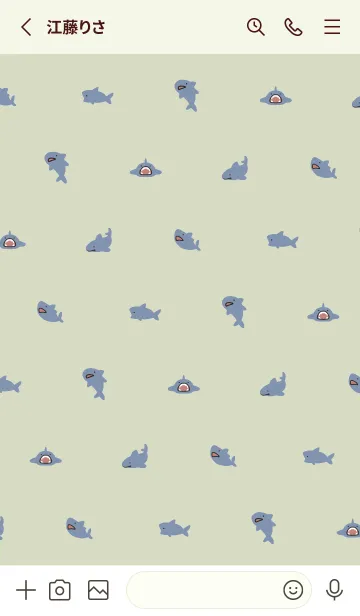 [LINE着せ替え] 黄緑 : さめの着せ替えの画像2