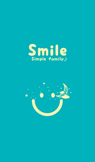 [LINE着せ替え] スマイル＆三日月 アジュールブルーの画像1