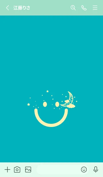 [LINE着せ替え] スマイル＆三日月 アジュールブルーの画像2