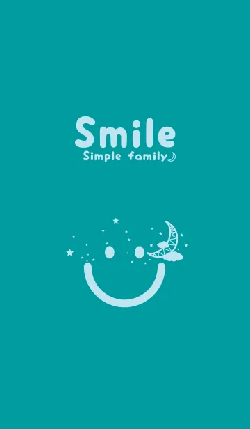 [LINE着せ替え] スマイル＆三日月 ターコイズの画像1