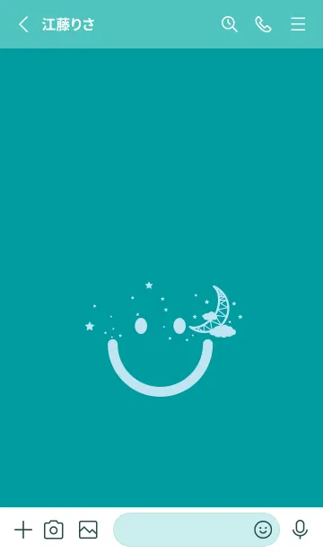 [LINE着せ替え] スマイル＆三日月 ターコイズの画像2