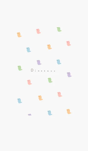 [LINE着せ替え] カラフル恐竜 /ライトグレーの画像1