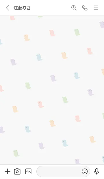 [LINE着せ替え] カラフル恐竜 /ライトグレーの画像2