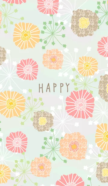 [LINE着せ替え] 北欧風 暖色系お花6の画像1