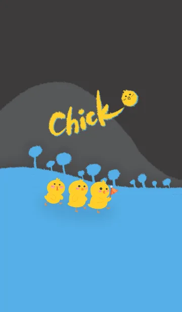 [LINE着せ替え] Little Yellow Chicken J-Blue Blackの画像1