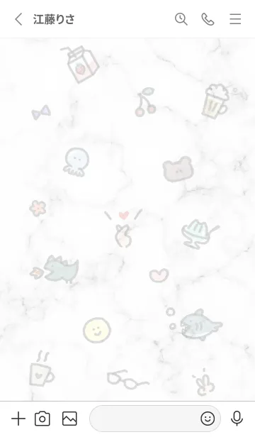 [LINE着せ替え] シンプルアイコン5✿ホワイト01_1の画像2