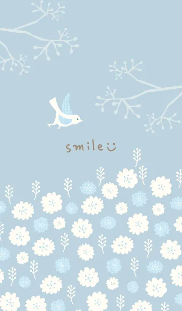 [LINE着せ替え] 北欧風 鳥と花3の画像1