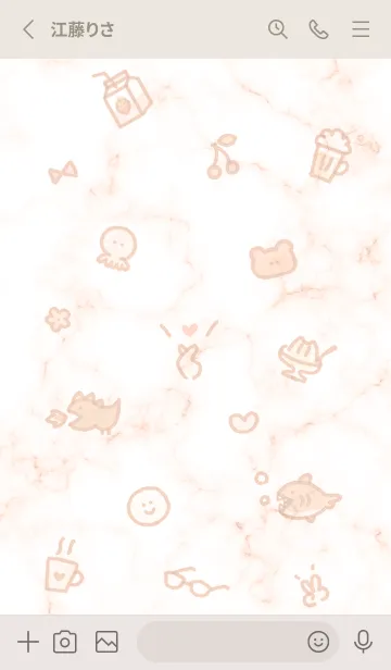 [LINE着せ替え] シンプルアイコン5✿オレンジ13_1の画像2