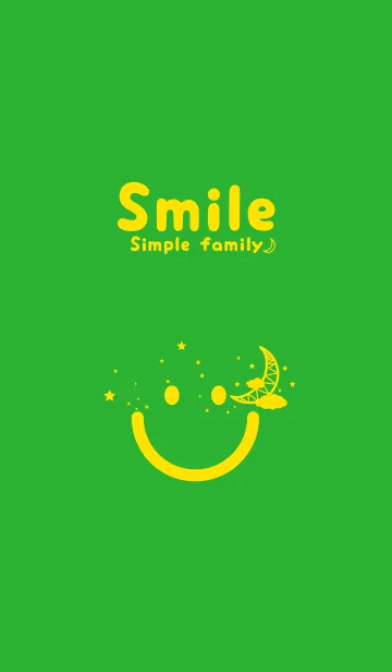 [LINE着せ替え] スマイル＆三日月 パラキートグリーンの画像1
