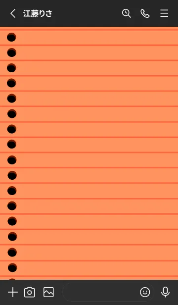 [LINE着せ替え] カラールーズリーフ/オレンジ/ブラックの画像2