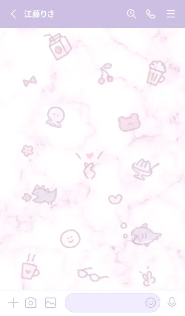 [LINE着せ替え] シンプルアイコン5✿ピンクパープル11_1の画像2