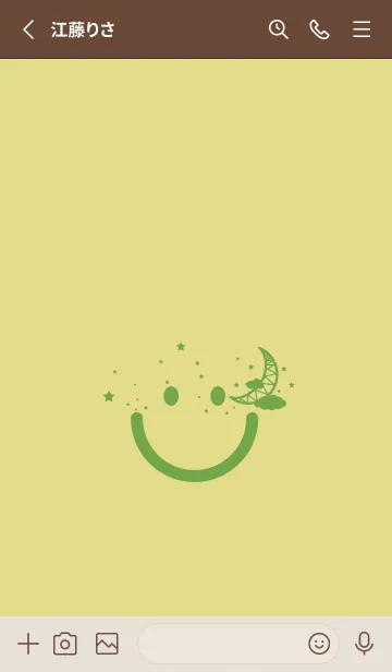 [LINE着せ替え] スマイル＆三日月 枯草色の画像2