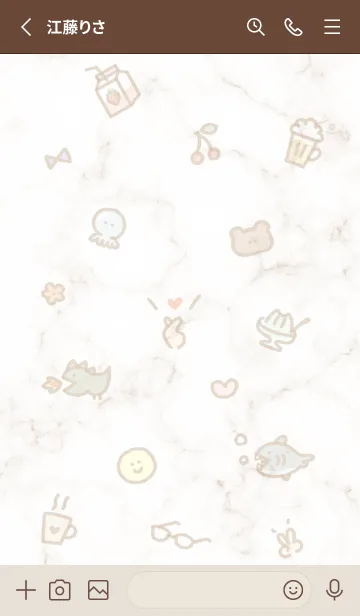 [LINE着せ替え] シンプルアイコン5✿ブラウン03_1の画像2