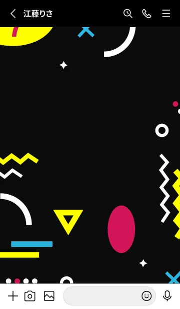 [LINE着せ替え] Geometric BLACK WASHの画像2