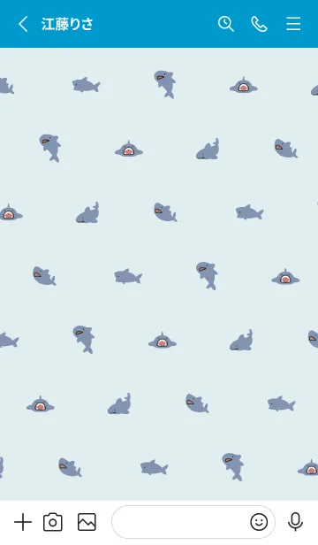 [LINE着せ替え] 青 : さめの着せ替えの画像2