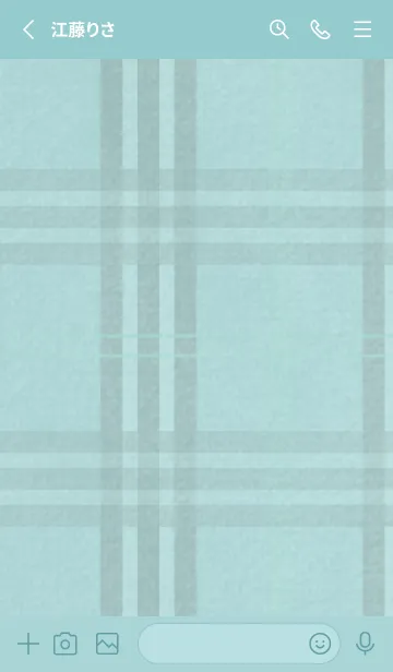 [LINE着せ替え] チェック柄 St 02 - ivory & mint (a)の画像2