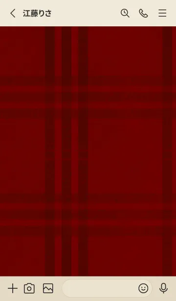 [LINE着せ替え] チェック柄 St 02 - ivory & red 01の画像2