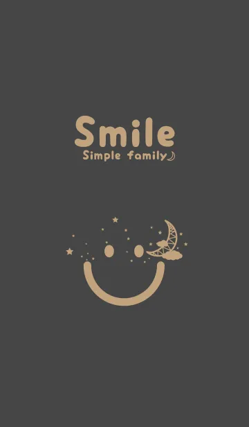 [LINE着せ替え] スマイル＆三日月 オリーブ茶の画像1