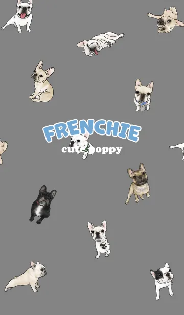 [LINE着せ替え] frenchie7 / dark grey .jpの画像1