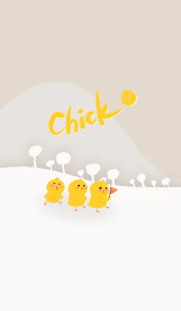[LINE着せ替え] Little Yellow Chicken J - Beige Greyの画像1