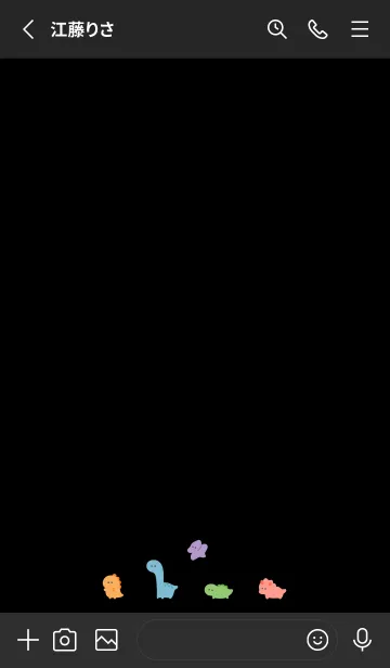 [LINE着せ替え] ゆる恐竜 / ブラックの画像2