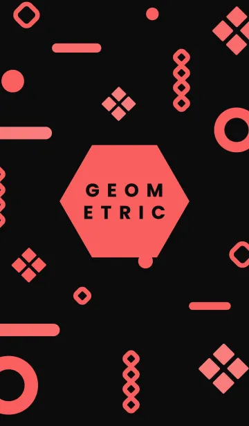 [LINE着せ替え] Geometric BLACK WASH RED 2の画像1
