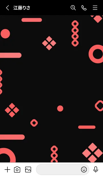 [LINE着せ替え] Geometric BLACK WASH RED 2の画像2