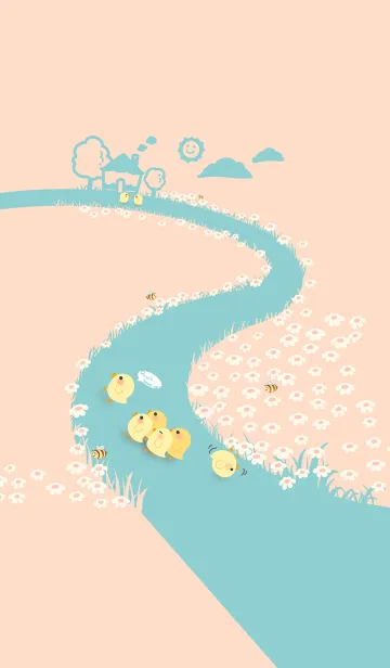 [LINE着せ替え] quack...keep up！J-Light Orange.Indigoの画像1