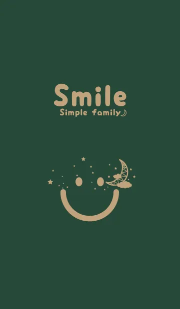 [LINE着せ替え] スマイル＆三日月 サイプレスグリーンの画像1