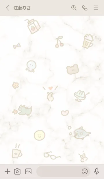 [LINE着せ替え] シンプルアイコン5✿ベージュ05_1の画像2