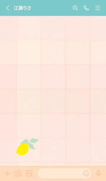[LINE着せ替え] チェック柄 レモンの画像2