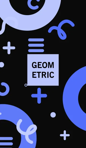 [LINE着せ替え] Geometric EXISTENTIAL BLACK BLUEの画像1