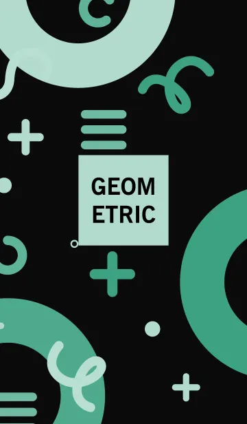 [LINE着せ替え] Geometric EXISTENTIAL BLACK GREENの画像1