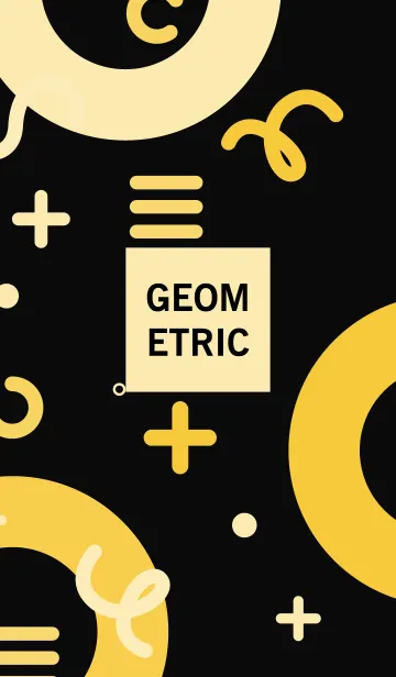 [LINE着せ替え] Geometric EXISTENTIAL BLACK YELLOWの画像1