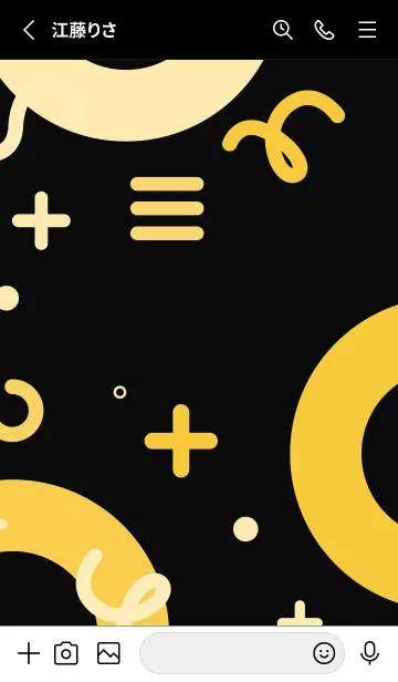 [LINE着せ替え] Geometric EXISTENTIAL BLACK YELLOWの画像2