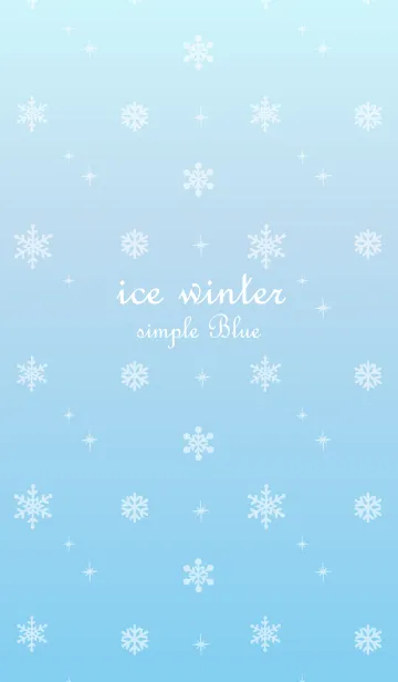 [LINE着せ替え] 氷の冬雪の結晶シンプルブルーの画像1