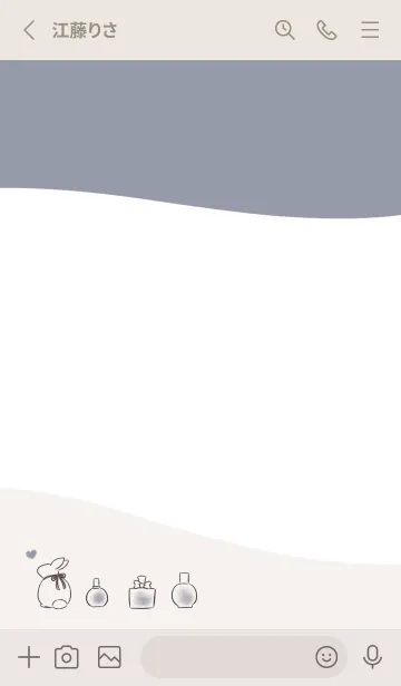 [LINE着せ替え] 兎と香水 -グレー- ウェーブの画像2