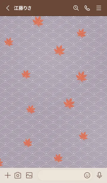 [LINE着せ替え] 和音 青海波、紅葉とフェルマータ 薄色の画像2