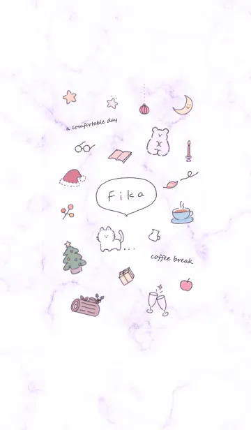 [LINE着せ替え] 冬のシンプルアイコン★パープル14_1の画像1