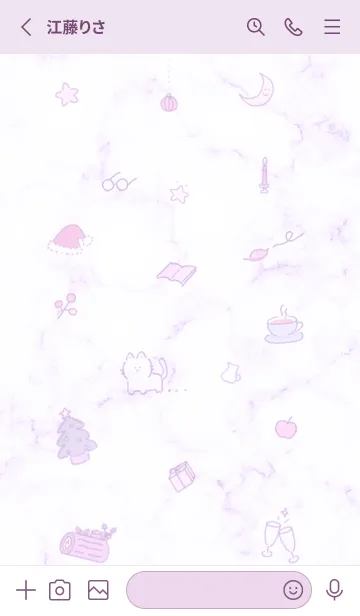 [LINE着せ替え] 冬のシンプルアイコン★パープル14_1の画像2