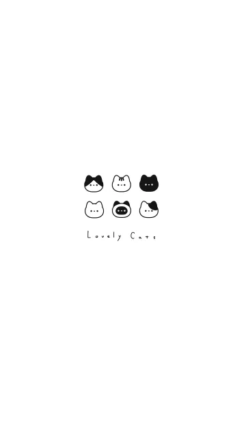 ネコの着せ替え * 白と黒のLINE着せ替え
