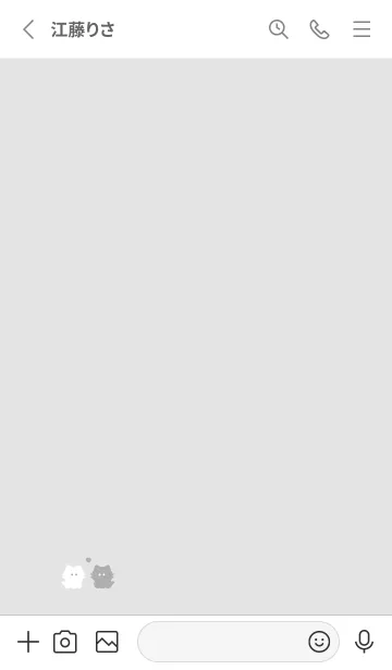 [LINE着せ替え] 小さな白黒ねこ。グレーホワイトの画像2