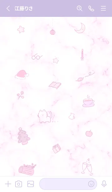 [LINE着せ替え] 冬のシンプルアイコン★ピンクパープル11_1の画像2