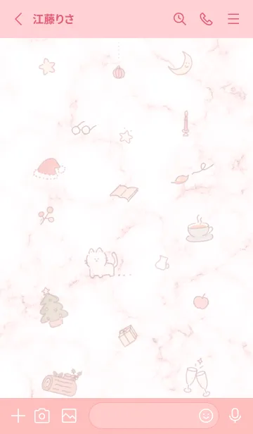 [LINE着せ替え] 冬のシンプルアイコン★ベビーピンク10_1の画像2